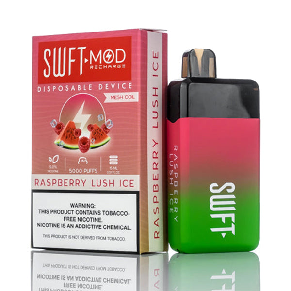 SWFT Mod Disposable | 5000 Puffs | 15mL Raspberry Lush Ice with Packaging