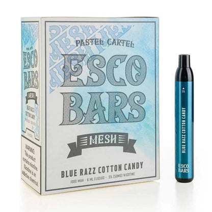 Esco Bars Mesh Disposable | 2500 Puffs | 6mL Blue Razz Cotton Candy with Packaging