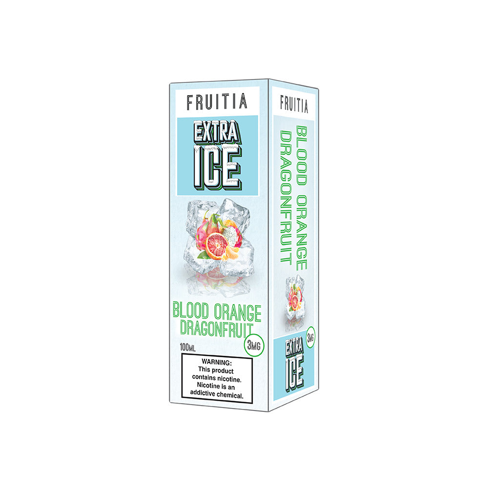 Blood Orange Dragonfruit by Fruitia Extra Ice Series E-Liquid 100mL (Freebase) Packaging
