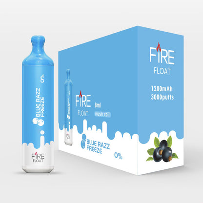Fire Float Zero Nicotine Disposable | 3000 Puffs | 8mL Blue Razz Freeze with Box