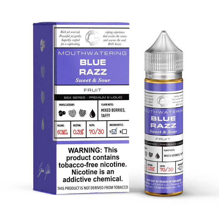 Blue Razz by GLAS BSX Tobacco-Free Nicotine Series 60mL with Packaging