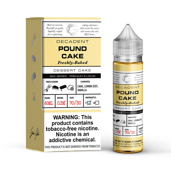 Pound Cake by GLAS BSX Tobacco-Free Nicotine Series 60mL with Packaging