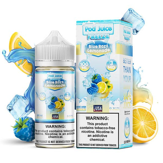 Blue Razz Lemonade Freeze by Pod Juice Series 100mL with Packaging