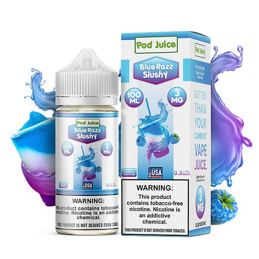 Blue Razz Slushy by Pod Juice Series 100mL with Packaging