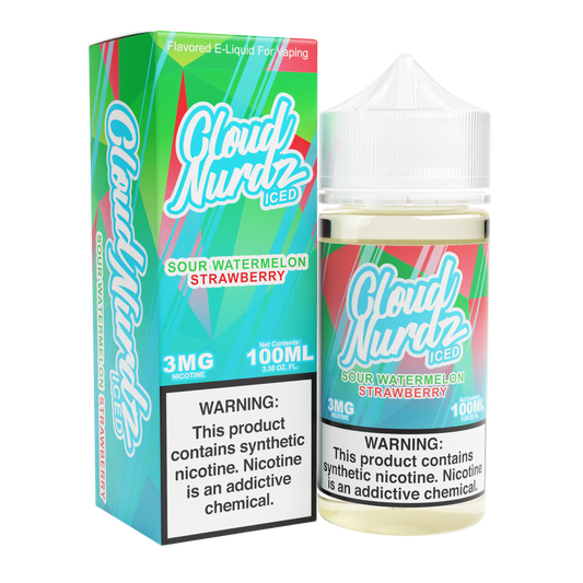 Sour Watermelon Strawberry Iced by Cloud Nurdz Series 100mL with Packaging