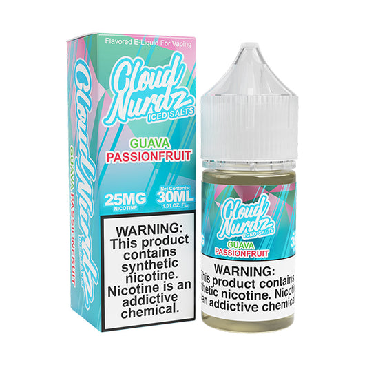 Guava Passionfruit Iced (Pink Guava Iced) | Cloud Nurdz Salt | 30mL with Packaging