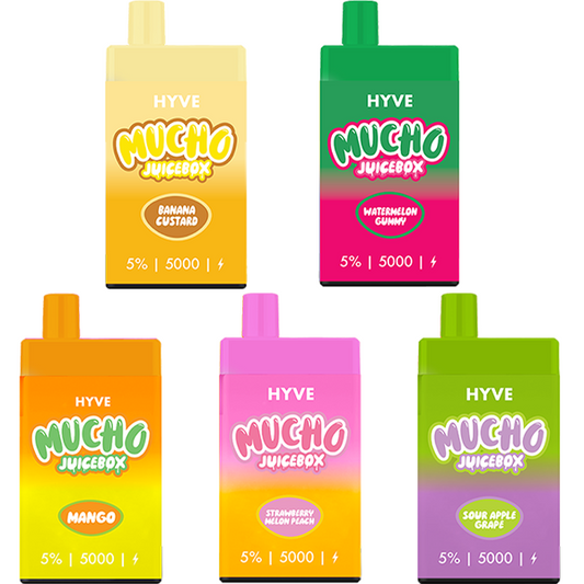 Mucho x Hyve Disposable | 5000 Puffs | 12mL | 50mg Group Photo