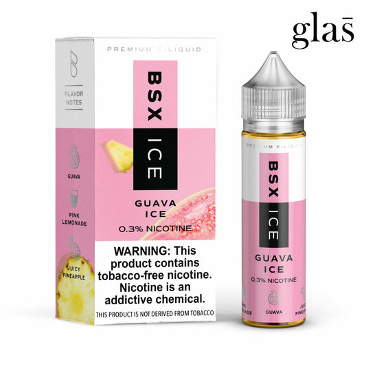 Guava Ice by GLAS BSX Tobacco-Free Nicotine Series 60mL with Packaging