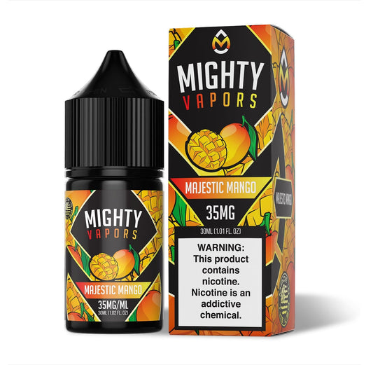 Majestic Mango by Mighty Vapors Salt Series E-Liquid 30mL (Salt Nic) with Packaging