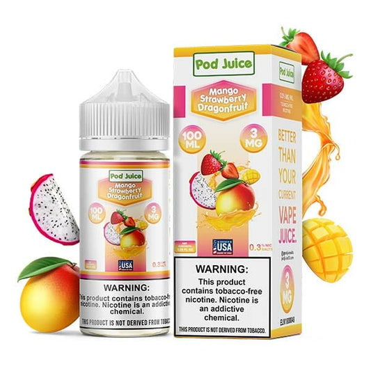 Mango Strawberry Dragonfruit by Pod Juice Series 100mL with Packaging