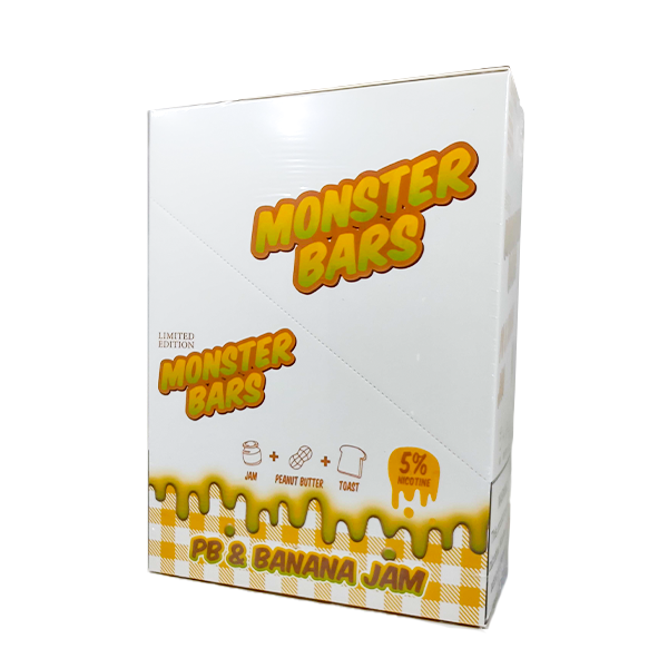 Monster Bars XL Disposable | 3500 Puffs | 7mL PB & J Banana Jam packaging