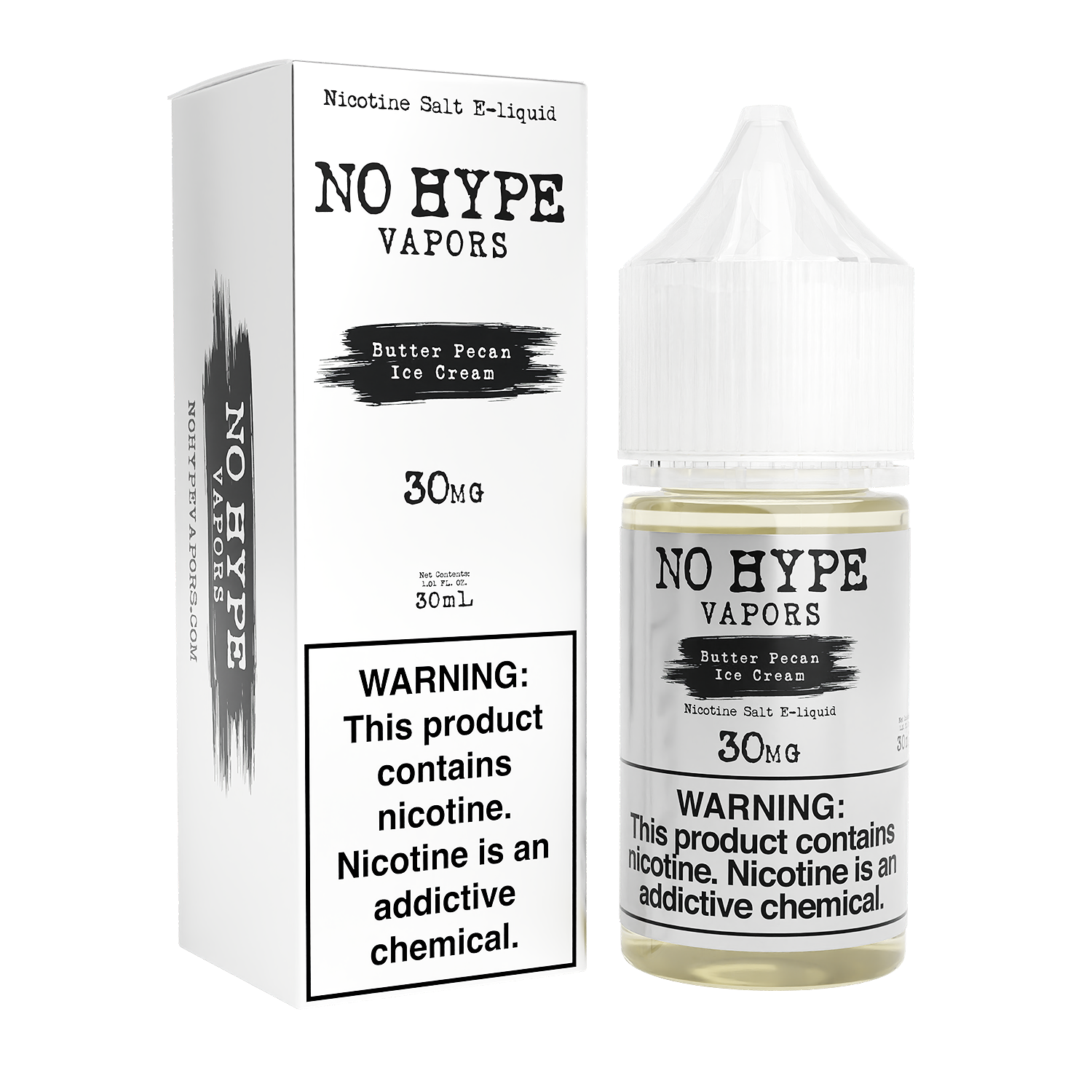 Butter Pecan Ice Cream by No Hype E-Liquid 30mL Salt Nic with Packaging