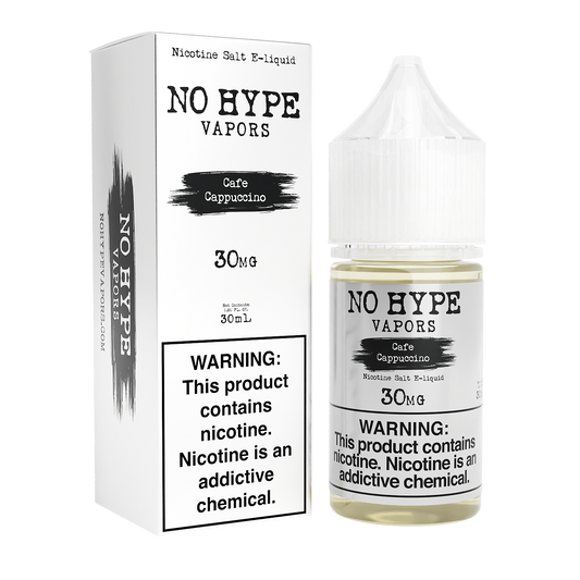 Café Cappuccino by No Hype E-Liquid 30mL Salt Nic with Packaging