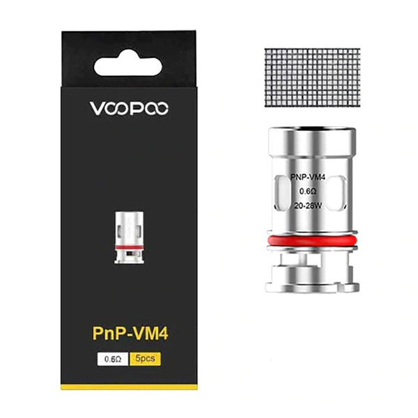VooPoo PnP Coils | 5-Pack VM4 0.6ohm with packaging