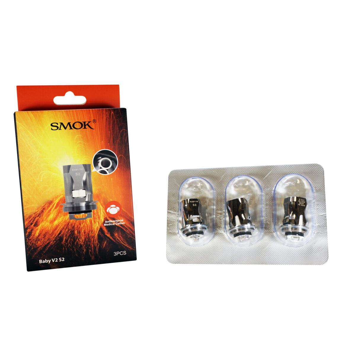 SMOK TFV8 Baby V2 Coils S2 3-Pack with packaging