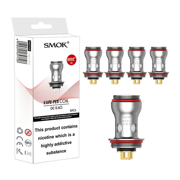 SMOK Vape Pen Coilsdc 0.6ohm 5-Pack with packaging