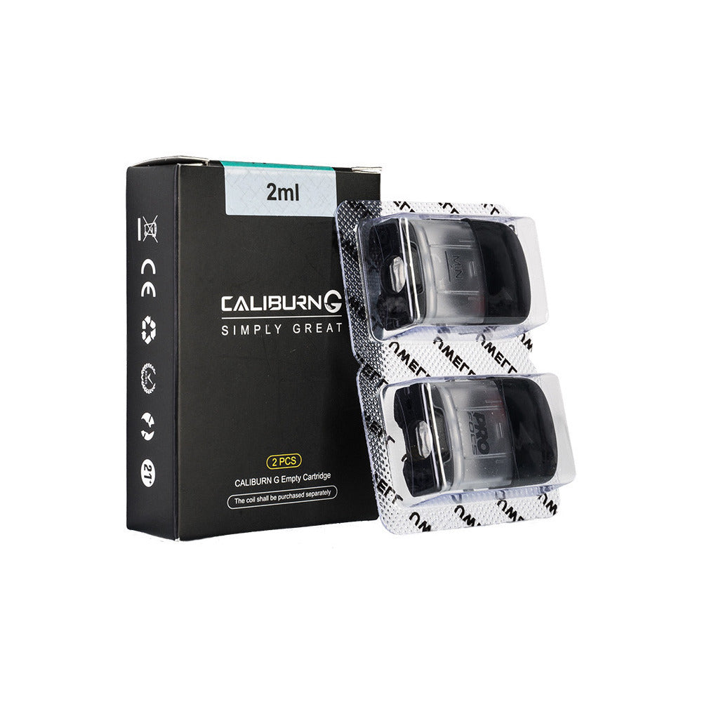 UWELL Caliburn G Replacement Pods 2-Pack - 2ml Pod With Built In Meshed H Coil 0.8ohm Coil with packaging