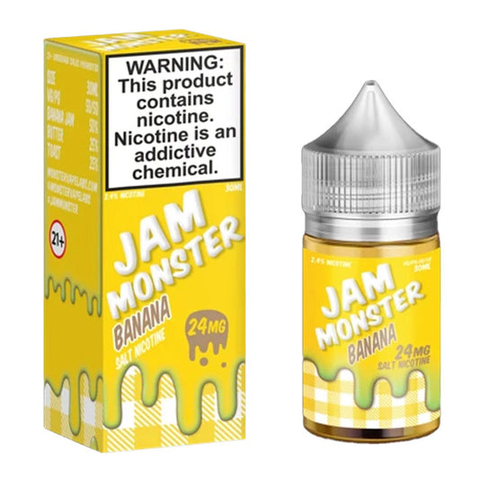 Banana by Jam Monster Salts 30mL with Packaging