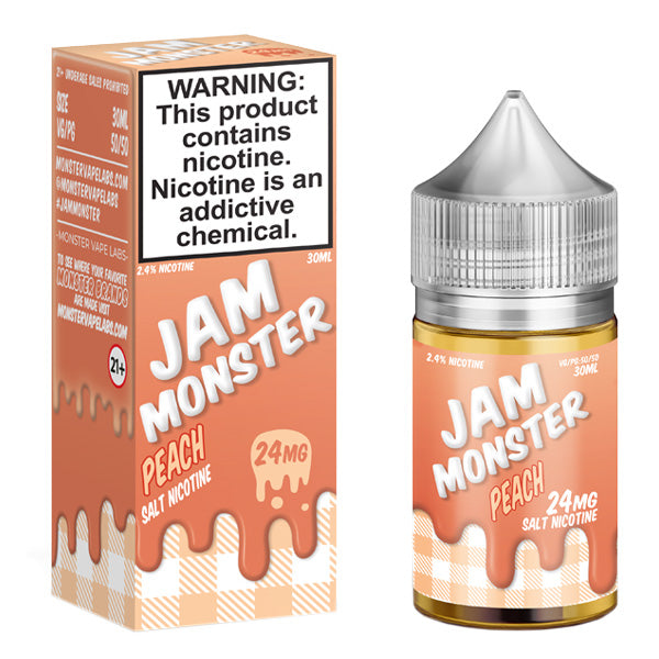 Peach by Jam Monster Salts 30mL with Packaging