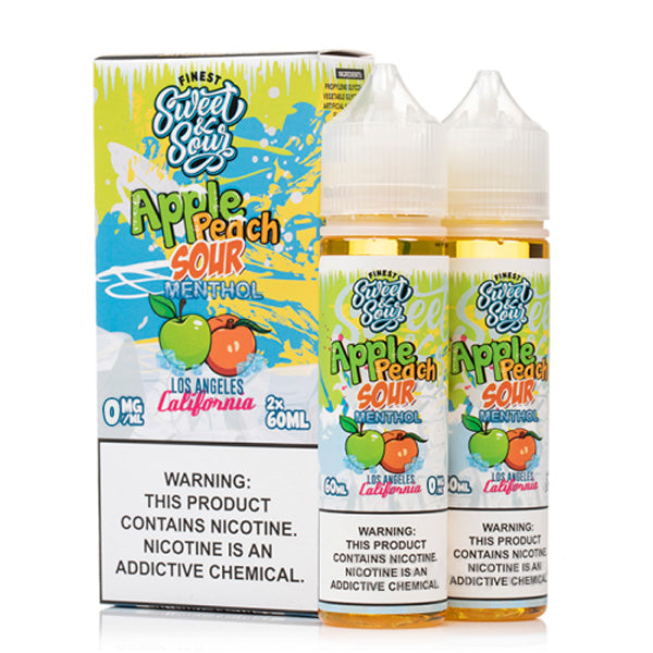 Apple Peach Sour On Ice by Finest Sweet & Sour Series 2x60mL with Packaging