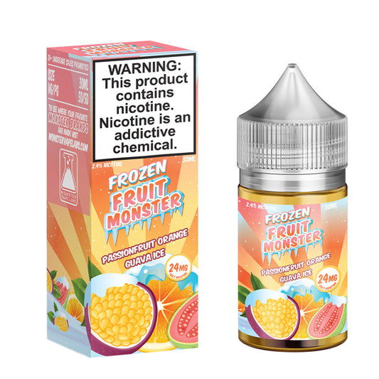 Passionfruit Orange Guava Ice by Frozen Monster Salts 30mL with Packaging