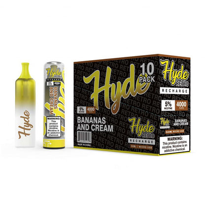 Hyde Retro RECHARGE Disposable | 4000 Puffs | 13.3mL Bananas and Cream with Packaging