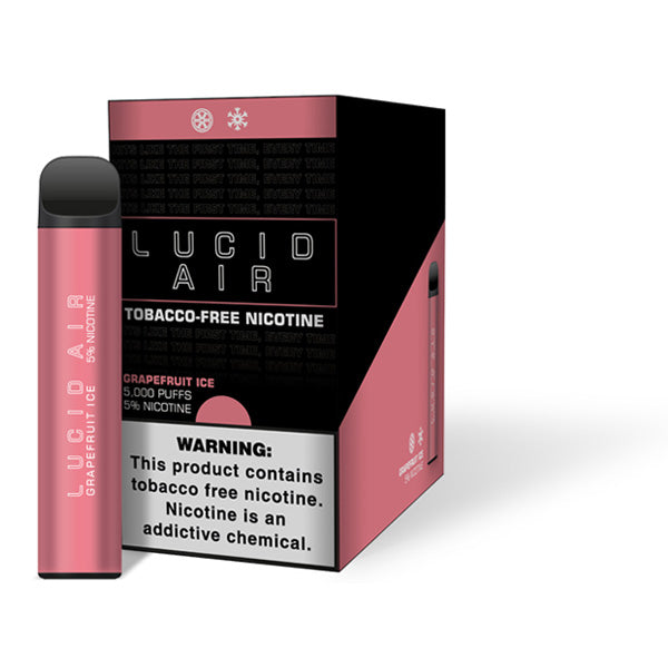Lucid Air Tobacco-Free Nicotine Disposable 5000 Puffs 16.7mL Grapefruit Ice	with Packaging