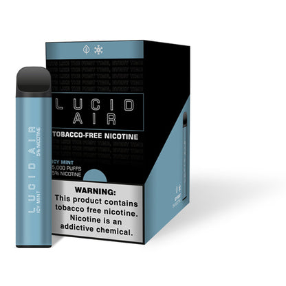 Lucid Air Tobacco-Free Nicotine Disposable 5000 Puffs 16.7mL Icy Mint	with Packaging