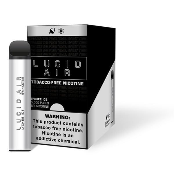 Lucid Air Tobacco-Free Nicotine Disposable 5000 Puffs 16.7mL Lychee Ice	with Packaging
