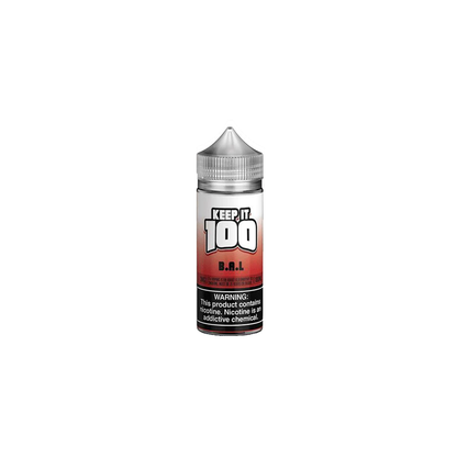 B.A.L. (Berry Au Lait) by Keep It 100 Tobacco-Free Nicotine Series 100mL Bottle