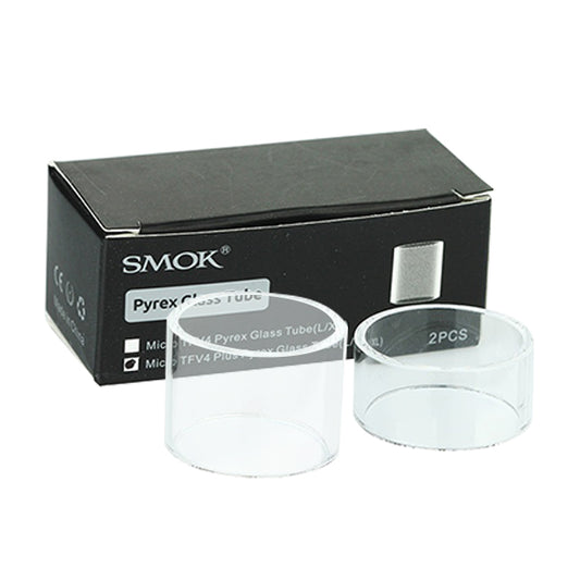SMOK Micro TFV4 Plus Pyrex Glass Tube 3.5mL/5.5mL (2-Pack) with packaging