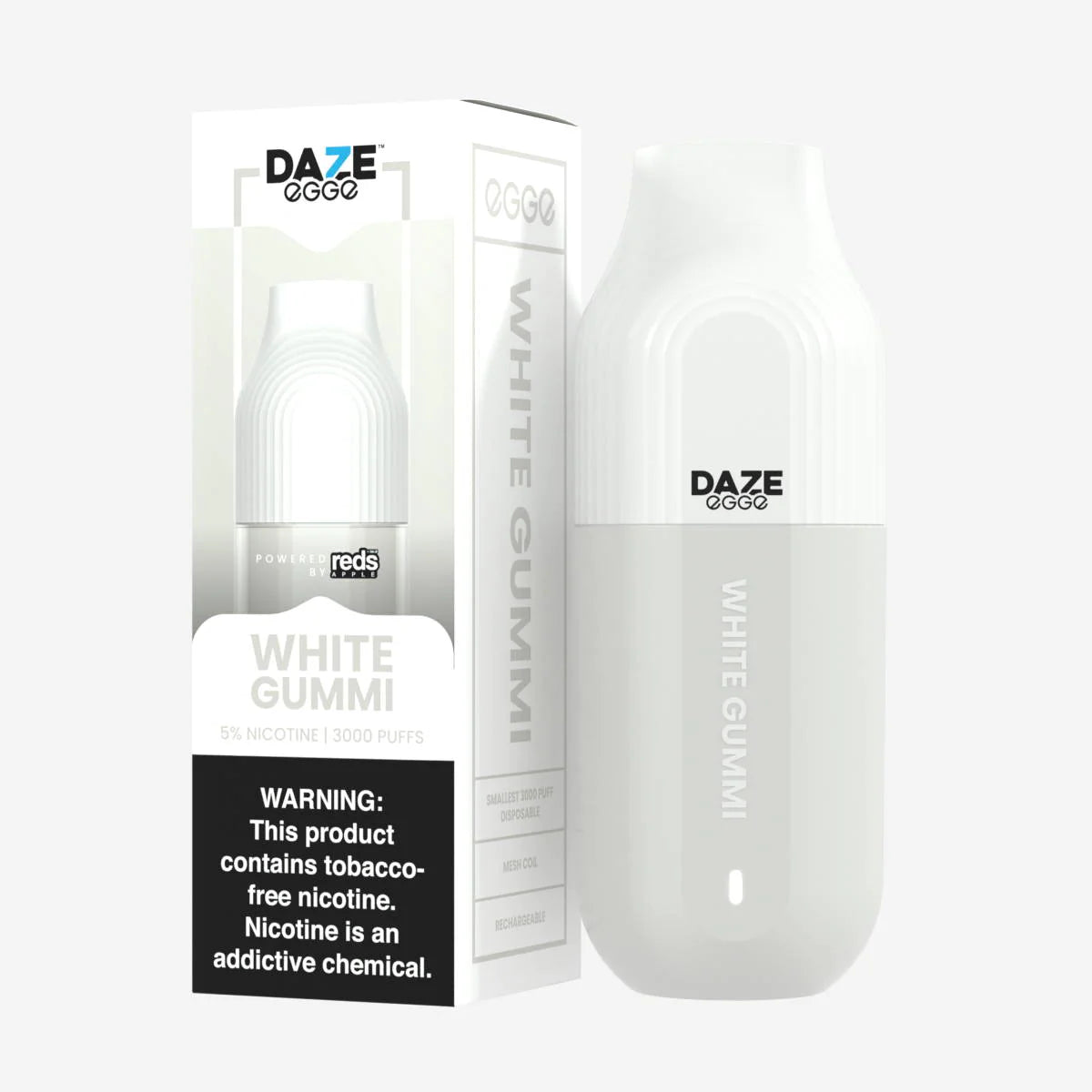 Daze Egge Disposable | 3000 Puffs | 7mL White Gummy	 with Packaging