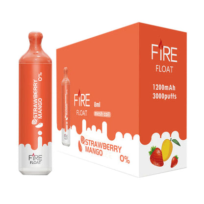 Fire Float Zero Nicotine Disposable | 3000 Puffs | 8mL Strawberry Mango with Box