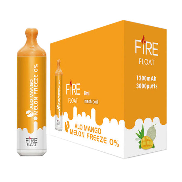 Fire Float Zero Nicotine Disposable | 3000 Puffs | 8mL Aloe Mango Melon Freeze with Box