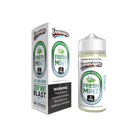 Fresh Mint by Innevape Series E-Liquid 100mL (Freebase) with packaging