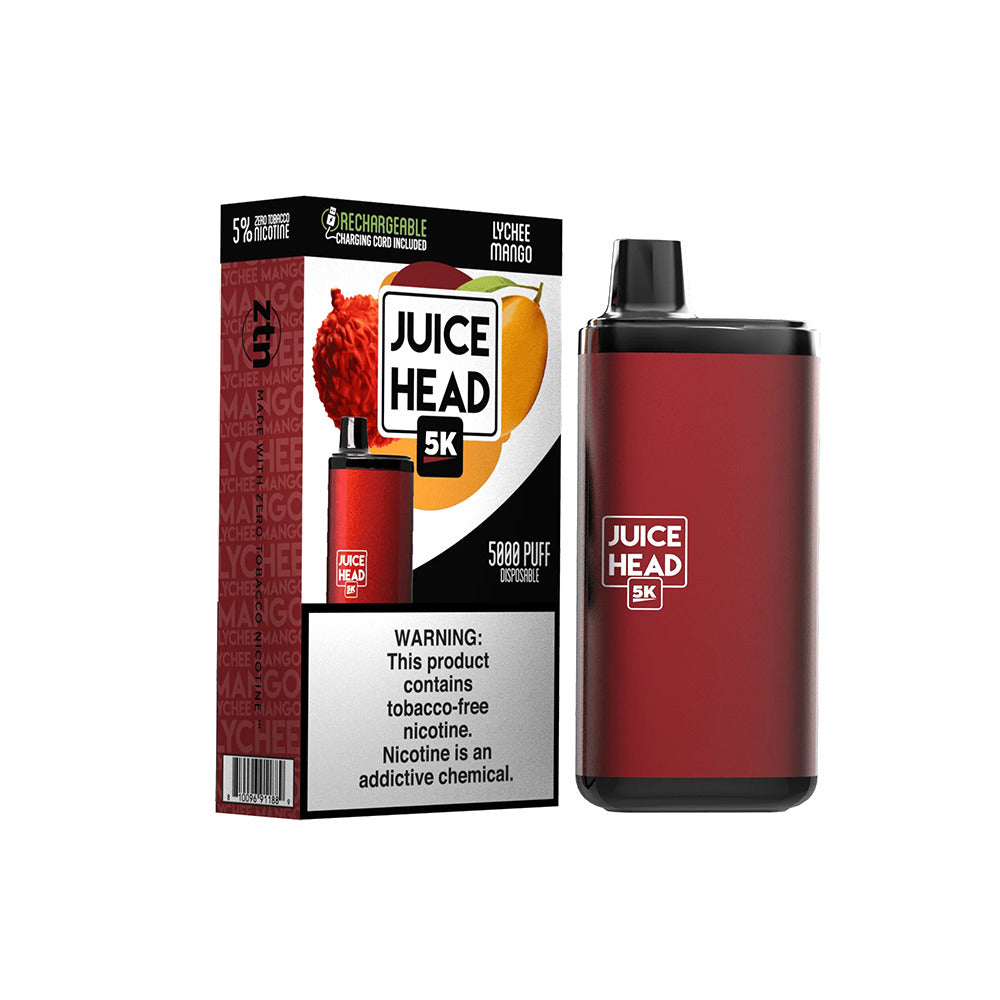 Juice Head 5K Disposable | 14mL | 50mg Lychee Mango with packaging