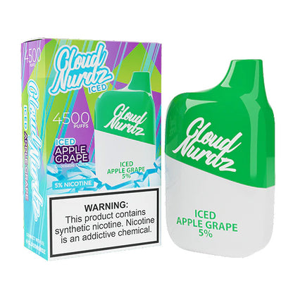 Cloud Nurdz 4500 Puffs Disposable | 12mL Iced Apple Grape