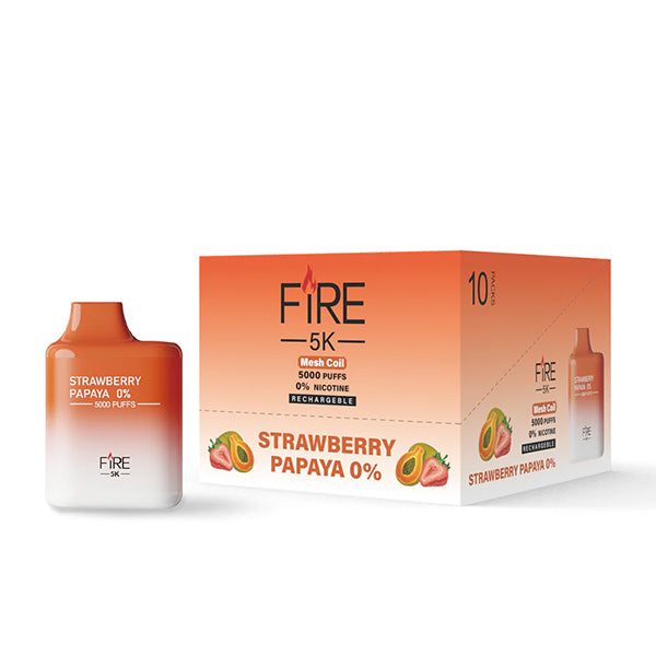 Fire Mega Disposable | 5000 Puffs | 12mL | 5% Strawberry Papaya with Box