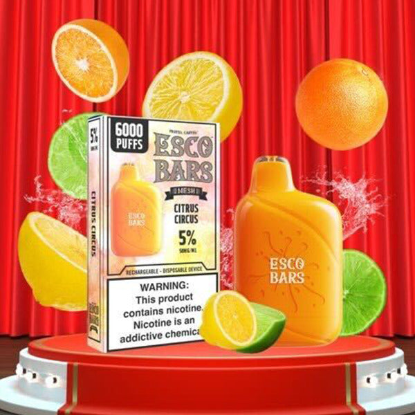 Esco Bars Mesh Disposable | 6000 Puffs | 15mL | 5% Citrus Circus with Packaging