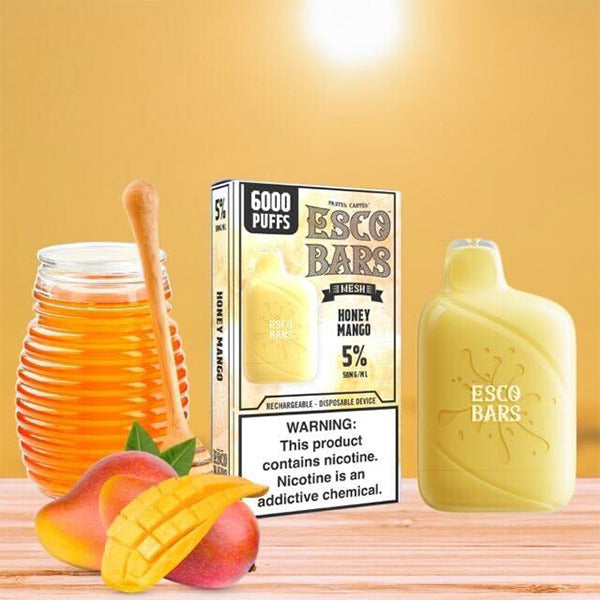 Esco Bars Mesh Disposable | 6000 Puffs | 15mL | 5% Honey Mango with Packaging