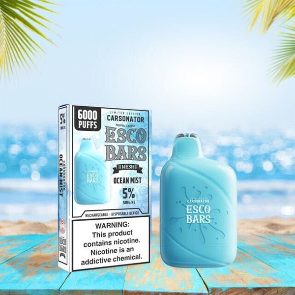 Esco Bars Mesh Disposable | 6000 Puffs | 15mL | 5% Ocean Mist with Packaging