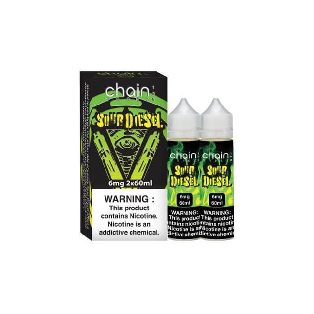 Sour Diesel by Chain Vapez 120mL (2x60mL) with Packaging