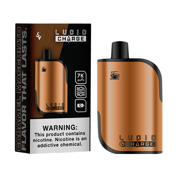 Lucid Charge Disposable | 7000 Puffs | 14mL | 5% Caramel Macchiato	 with Packaging