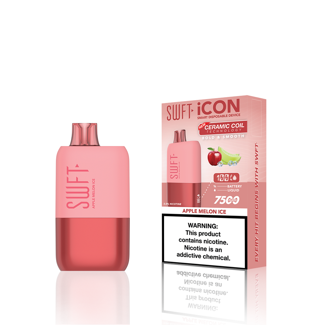 SWFT Icon Disposable | 7500 Puffs | 17mL | 5% Apple Melon Ice	 with Packaging