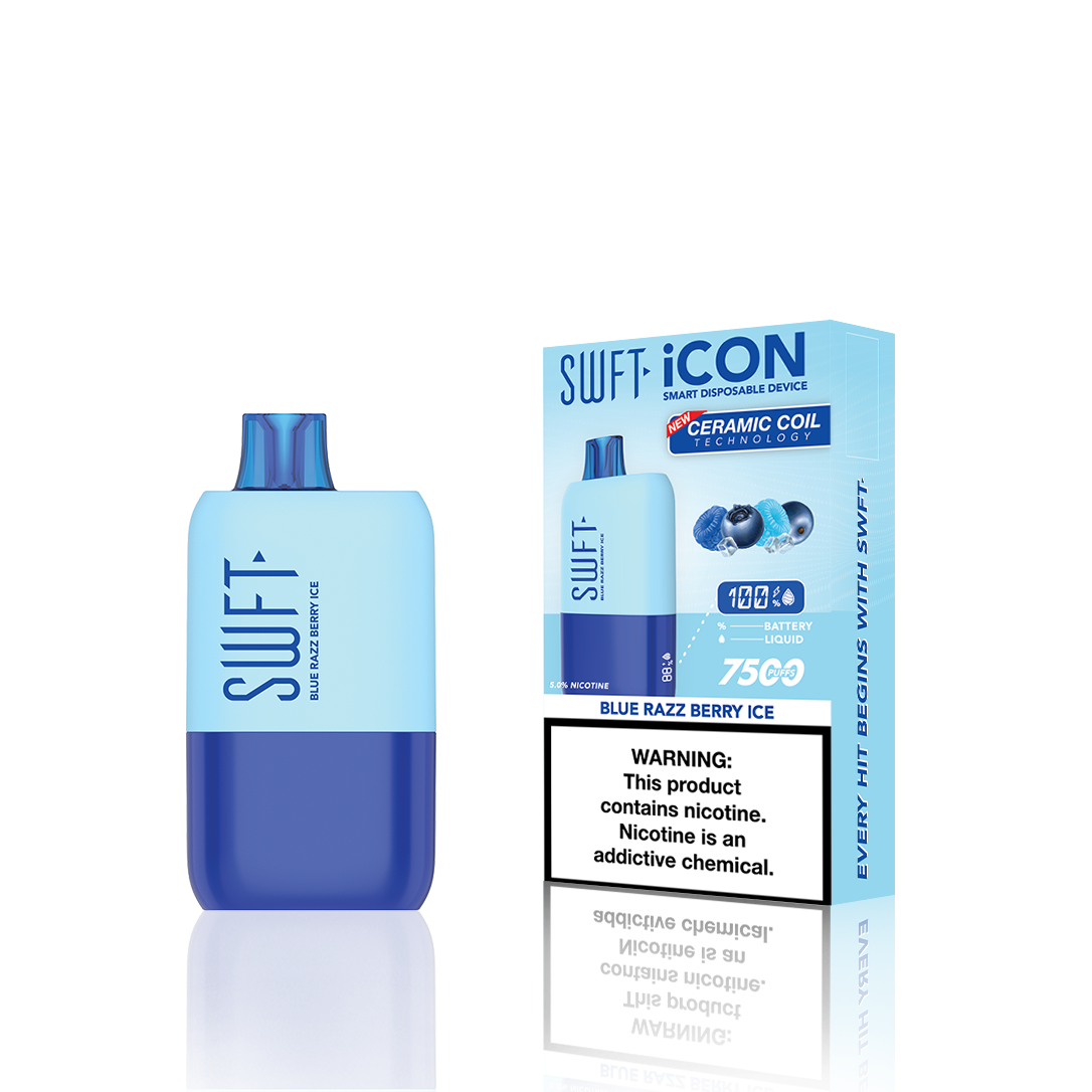 SWFT Icon Disposable | 7500 Puffs | 17mL | 5% Blue Razz Berry Ice	 with Packaging