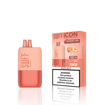 SWFT Icon Disposable | 7500 Puffs | 17mL | 5% Peach Jelly	 with Packaging