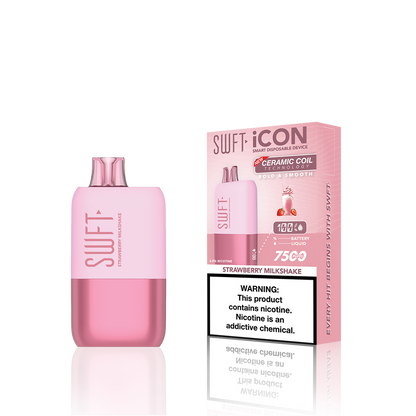 SWFT Icon Disposable | 7500 Puffs | 17mL | 5% Strawberry Milkshake	 with Packaging