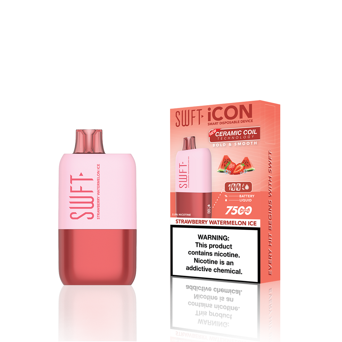 SWFT Icon Disposable | 7500 Puffs | 17mL | 5% Strawberry Watermelon Ice	 with Packaging