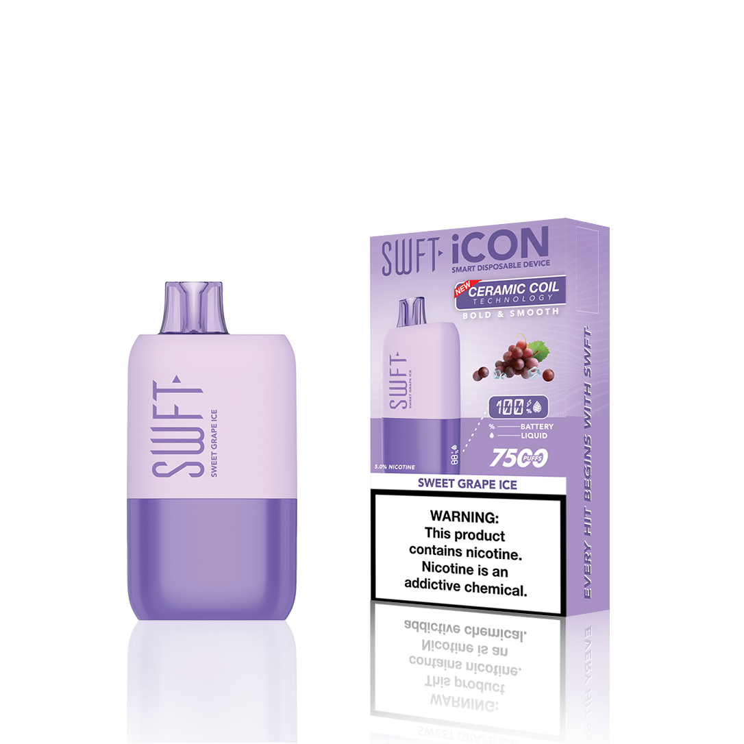 SWFT Icon Disposable | 7500 Puffs | 17mL | 5% Sweet Grape Ice	 with Packaging