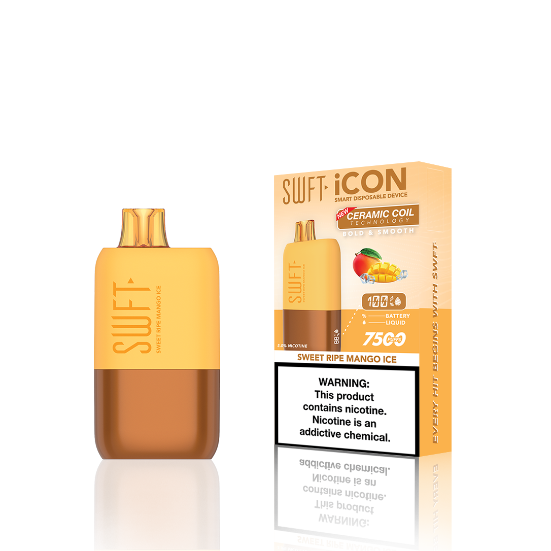 SWFT Icon Disposable | 7500 Puffs | 17mL | 5% Sweet Ripe Mango Ice	 with Packaging